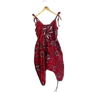 Ray Darten Women's Red African Printed Jumpsuit - Large